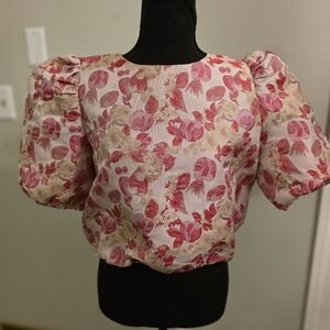 Floral Puff Sleeve Top